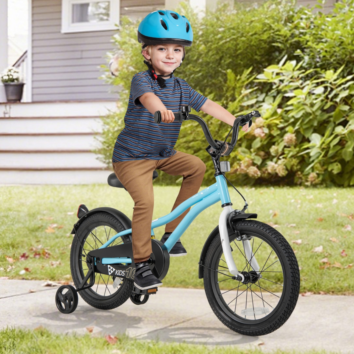 Kids Bike with Training Wheels for Older Children Adjustable Seat and Handlebar