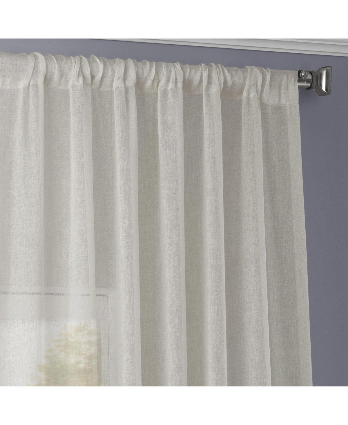 Half Price Drapes Gardenia Textured Faux Linen Sheer Curtain
