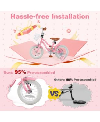 Kids Bike with Training Wheels and Front Basket for Boys and Girls Ages 3–4