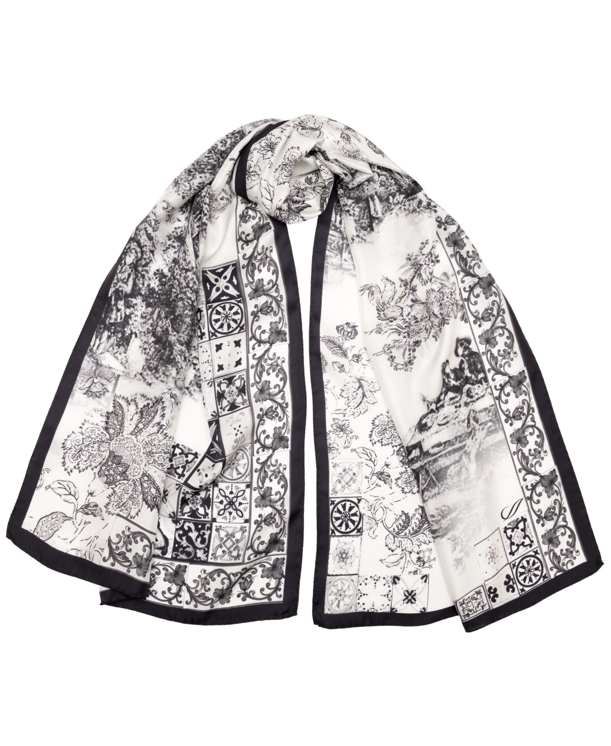 Toile - Long Silk Scarf for Women - Red
