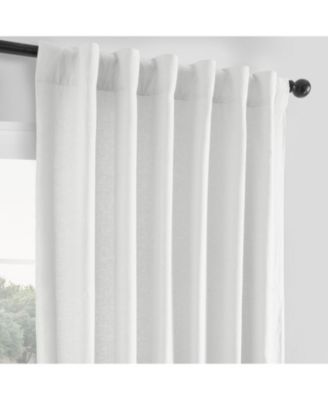 Crisp White French Linen Room Darkening Curtain