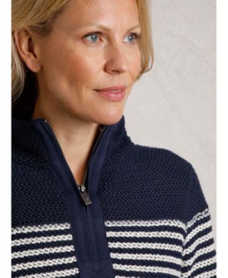 Women's Juliet 1/4 Zip Stripe Macaroni