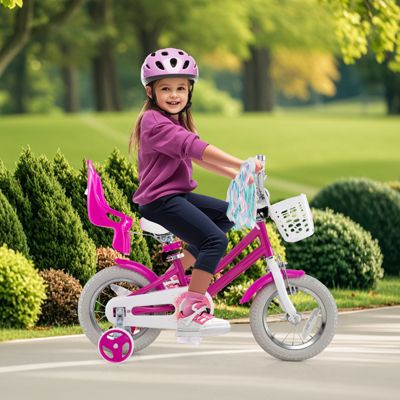 Slickblue Kids Bicycle with Training Wheels and Front and Rear Brake System