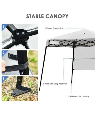 7x7 FT Slant Leg Pop-up Canopy Tent Shelter Adjustable Portable Carry Bag