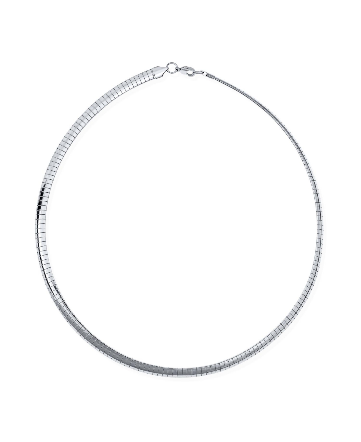 Bling Jewelry Flexible Flat Contoured Gold Silver Two Tone Cubetto Omega Snake Chain Herringbone Choker Necklace