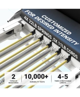 Foldable Reformer Pilates Machine for Home Use – Dual Resistance System (Springs & Cords), Includes Jump Board for Full-Body Home Workouts