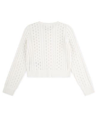Girls Cropped Cable Cardigan Sweater