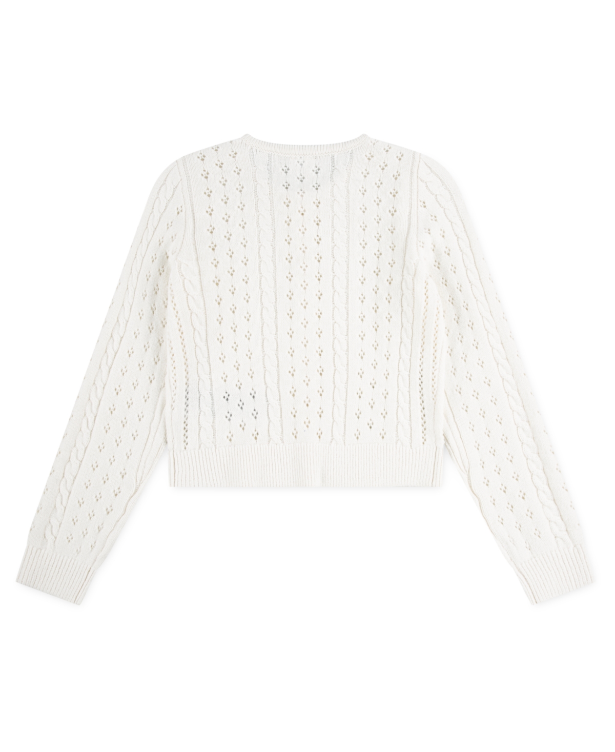 Abercrombie Girls Cropped Cable Cardigan Sweater In Neutral