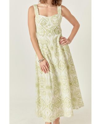 Women's Eyelet Maxi Dress