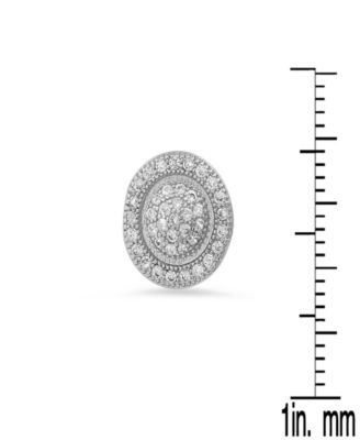 Women's Brass Simulated Diamonds Round Stud Earrings