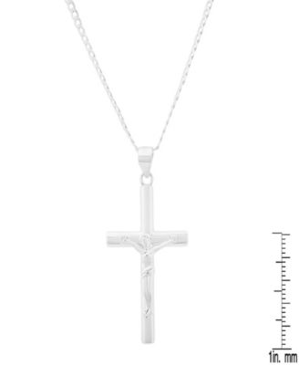 Men's Sterling Silver Crucifix Pendant Necklace