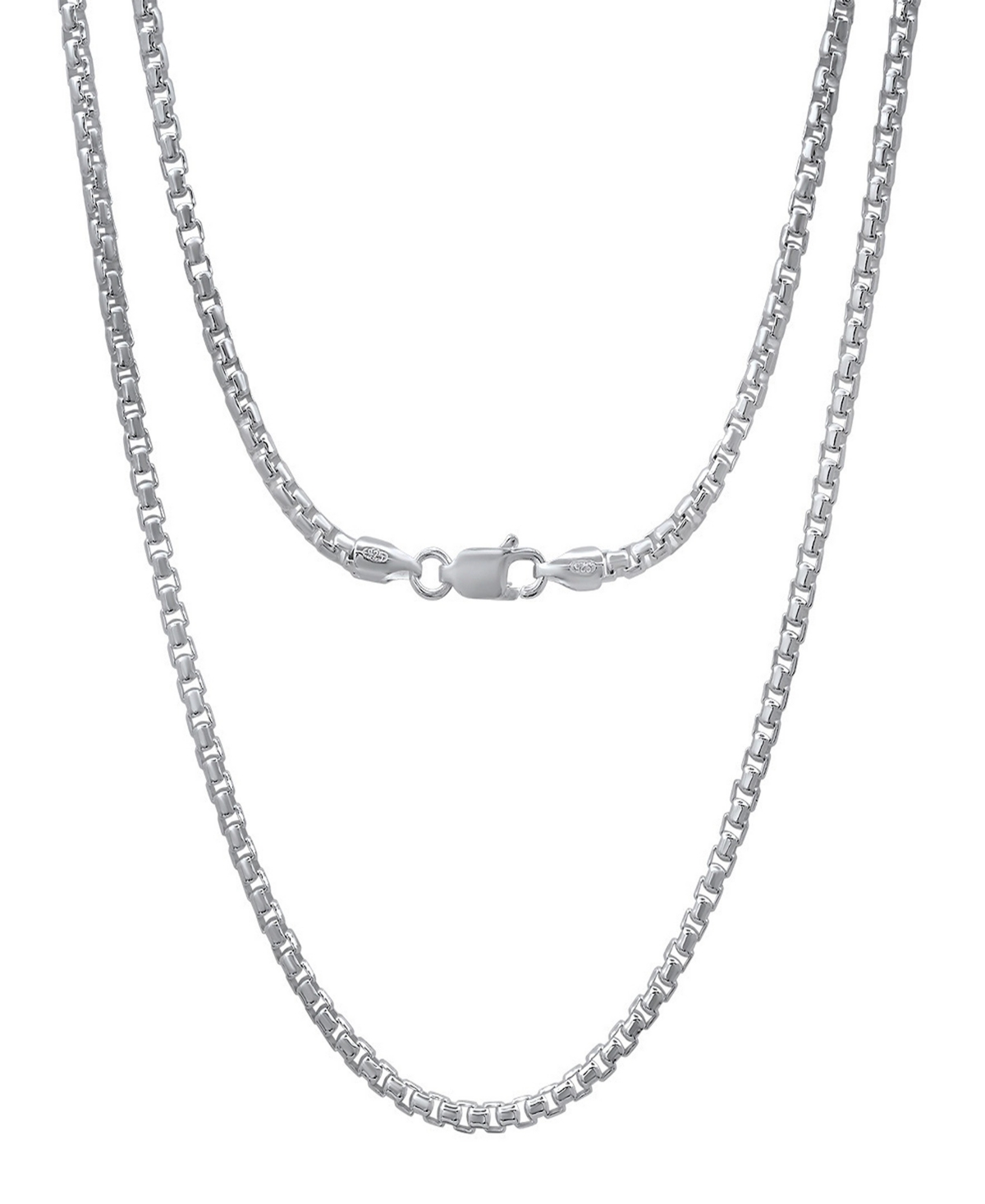 Steeltime Unisex Sterling Silver Box Link Chain Necklace