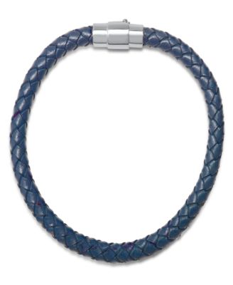 Steeltime Mens Braided Leather and Sterling Silver Magnetic Clasp Bracelet 23990₽