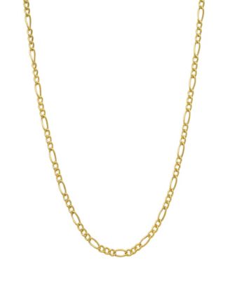 Steeltime Unisex 14K Gold Plated Figaro Hollow Necklace