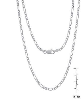 Unisex Sterling Silver Figaro Hollow Necklace