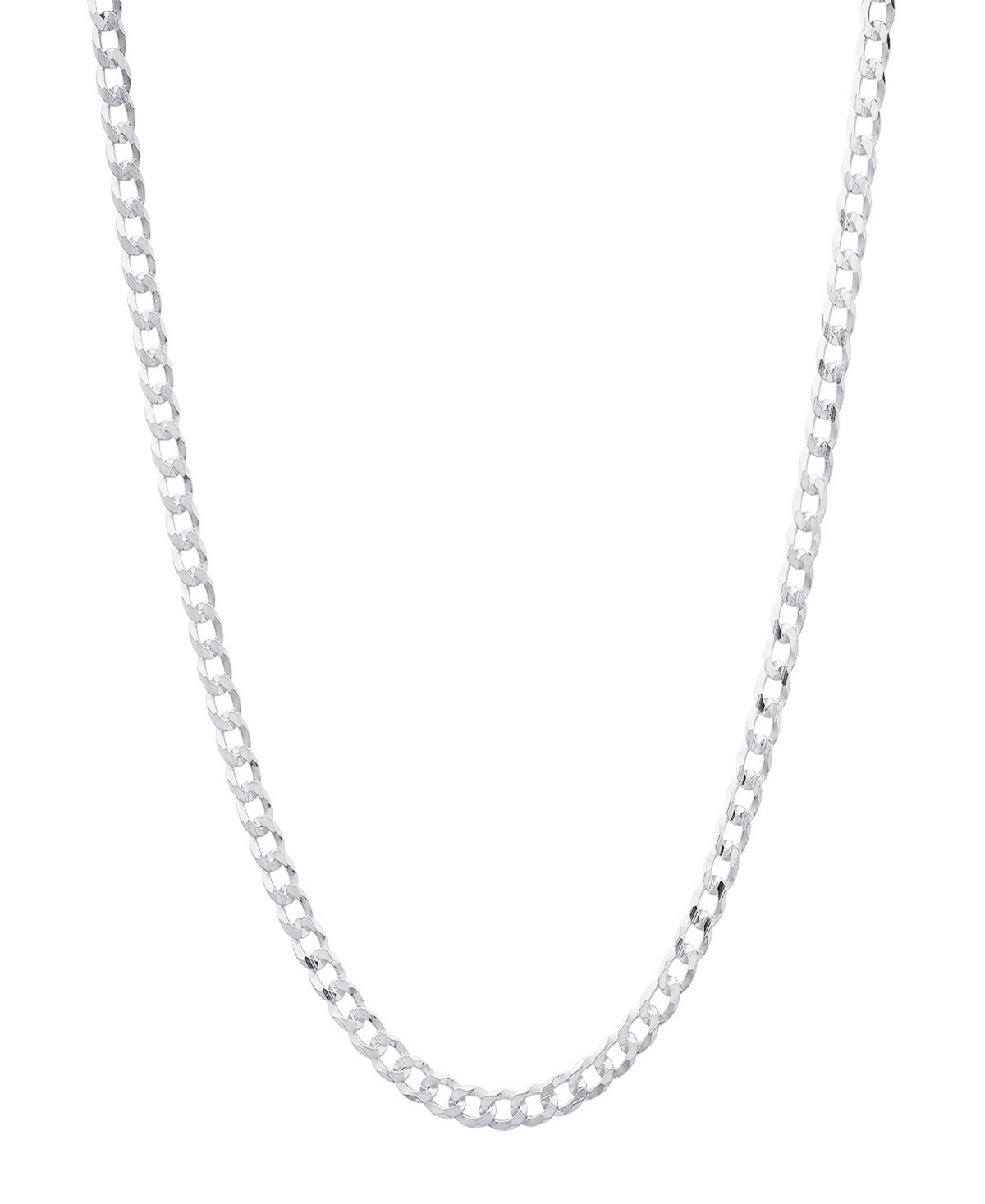Steeltime Unisex Sterling Silver Cuban Superflat Necklace