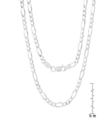 Unisex Sterling Silver Figaro Superflat Necklace
