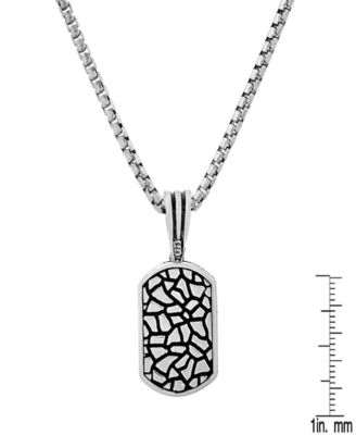 Men's Dog Tag Brick Pendant Necklace