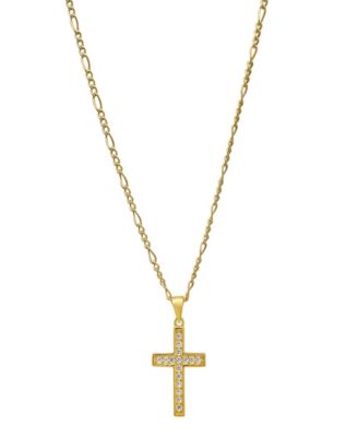 Steeltime Unisex Gold-Plated Cross Pendant Figaro Chain Necklace 15990₽