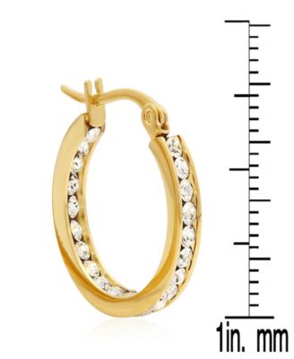 Women's Stainless-Steel Hoop Earrings Adorned with Swarovski Crystals