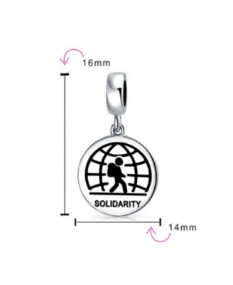Symbol of Solidarity Dangle Charm Bead Sterling Silver for Immigrant Support