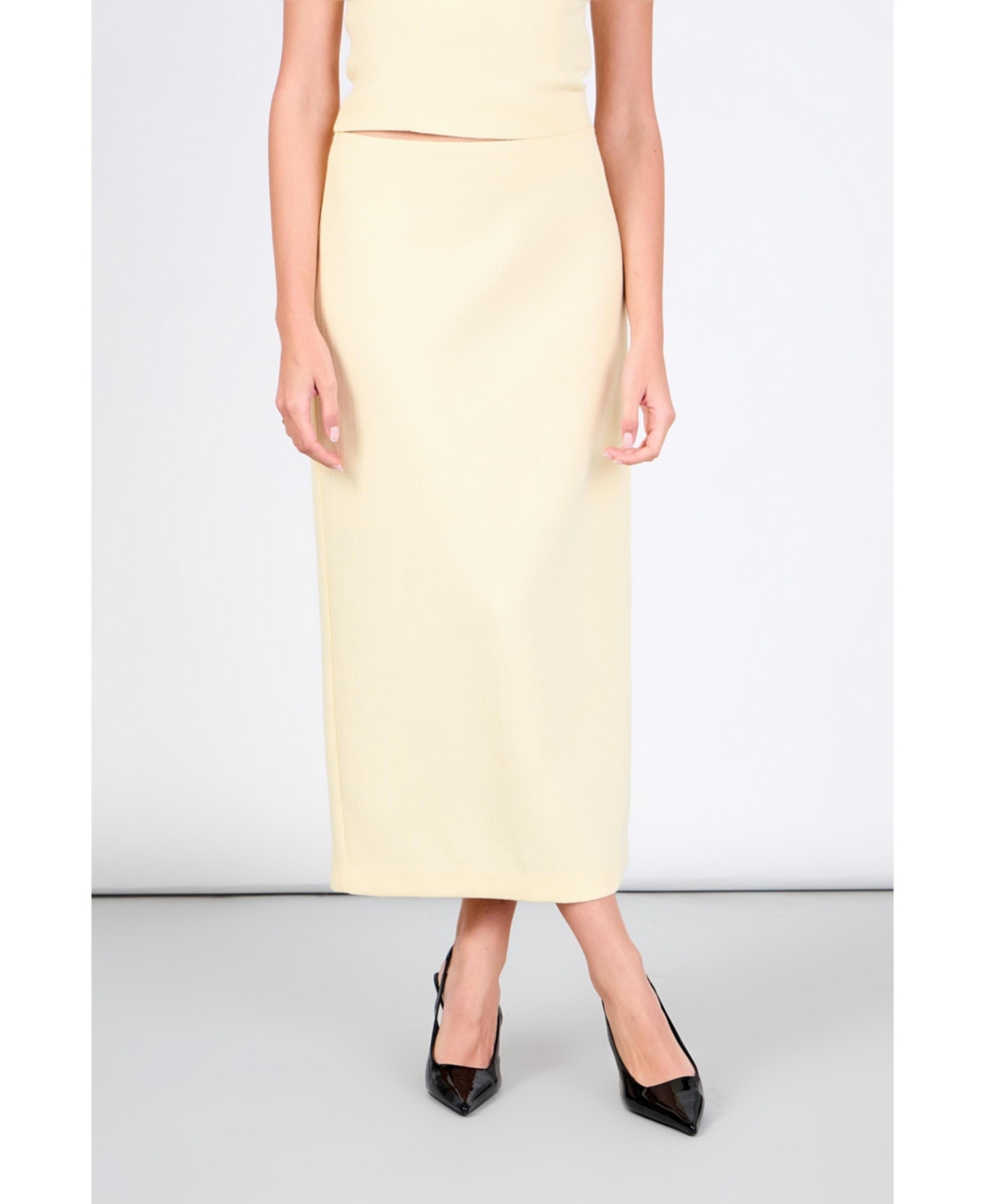Women's Tweed Midi Skirt - Butter