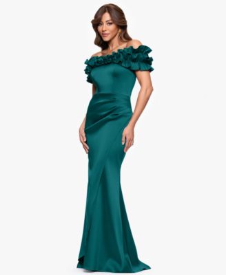 Women's Ruffled Off-The-Shoulder Long Dress