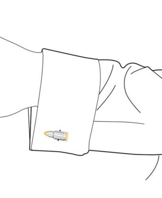 Блестящие ювелирные изделия, Двухцветные запонки-пули, Позолоченный наконечник, Серебристый Оттенок из Нержавеющей Стали