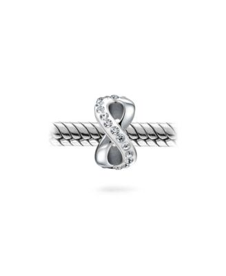 Блестящие ювелирные изделия, Пары, Узел Вечной любви, Рисунок 8, Мотив с кристаллами, Бесконечный шарм из бисера, разделитель, Серебро 925 пробы, подходит для европейского браслета