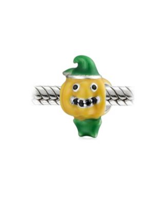 Блестящие ювелирные изделия Хэллоуин Пугало Тыква Шарм Бисер Эмаль Стерлинговое серебро для браслетов