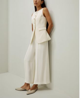 Women's Sleeveless Button Up Silk Vest