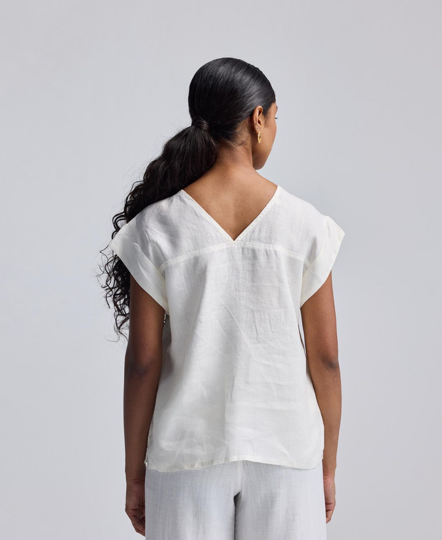 Women's Boxy Top with Embroidered Lace Detail