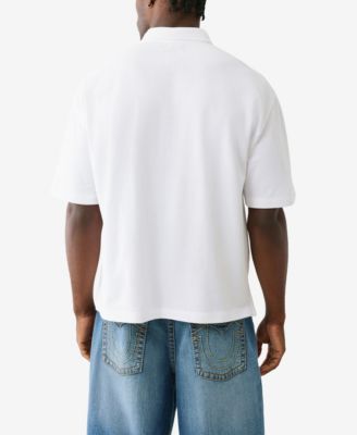 Мужская рубашка поло True Religion с короткими рукавами и открытыми нашивками