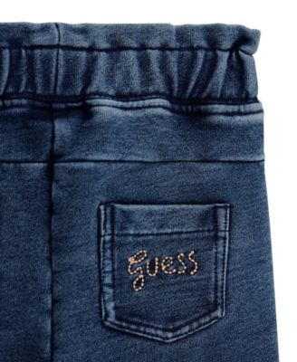 Baby Girls 2-Piece Long Sleeve T-Shirt and Knit Denim Pants Set