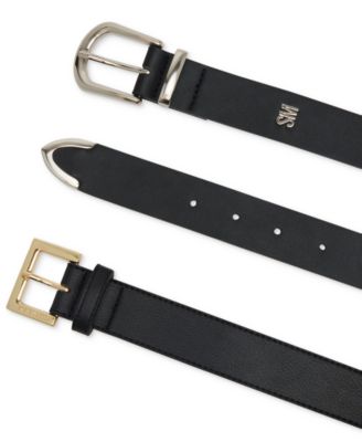 1.18" Faux-Leather Belts, Set of 2