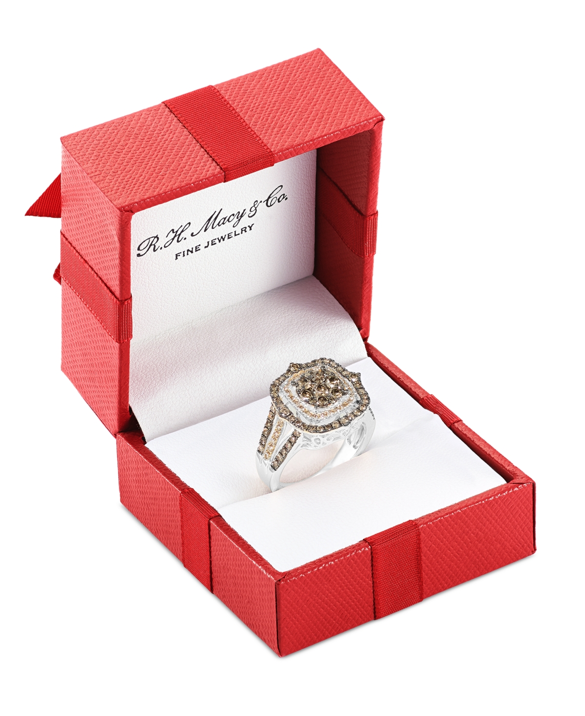 Le Vian Chocolate Diamond & Nude Halo Cluster Ring (1-1/2 ct. t.w.) 14K Rose Gold (Also Available White or Yellow Gold)