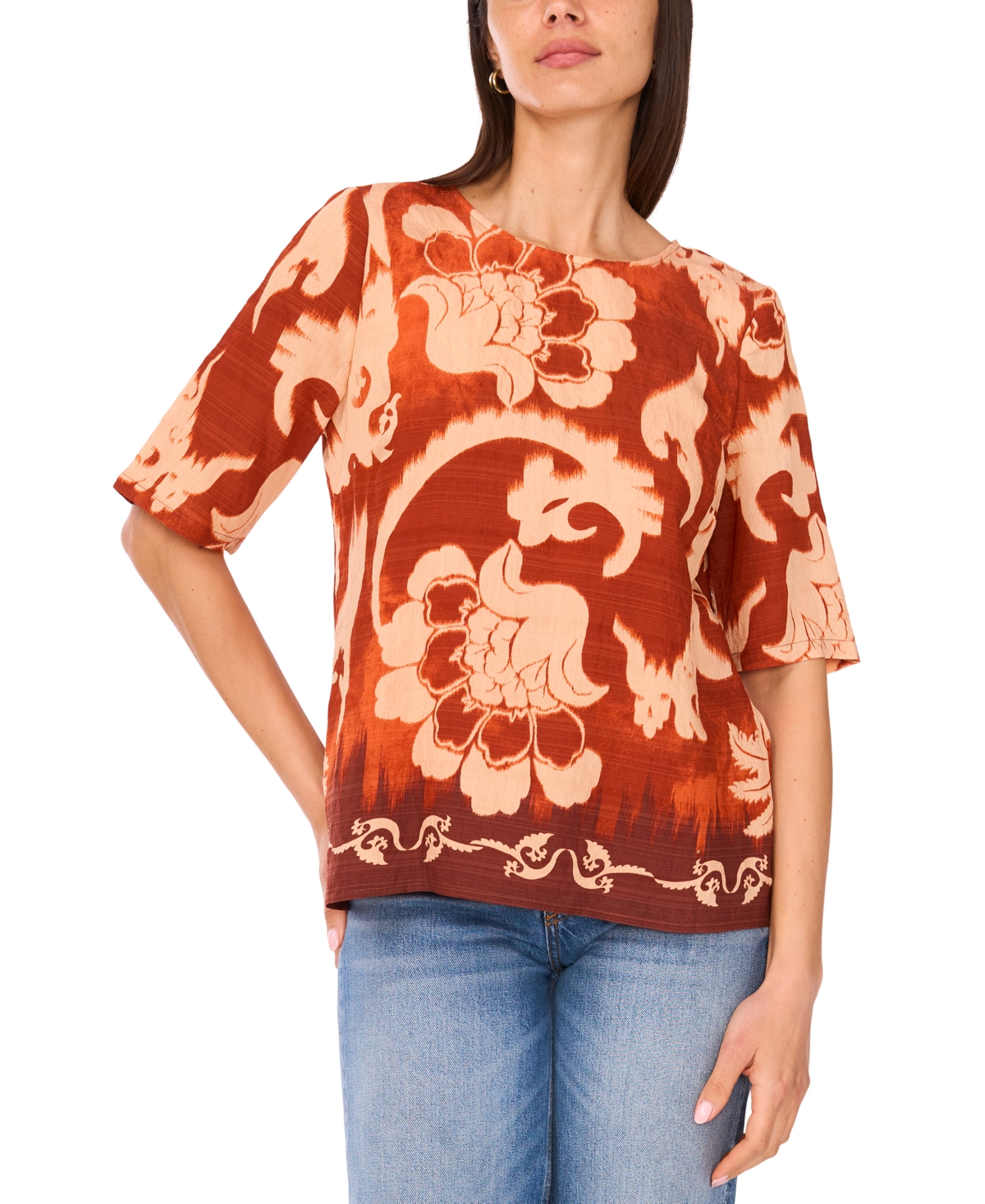 Sam & Jess Women's Paisley-print Button-back Shirt