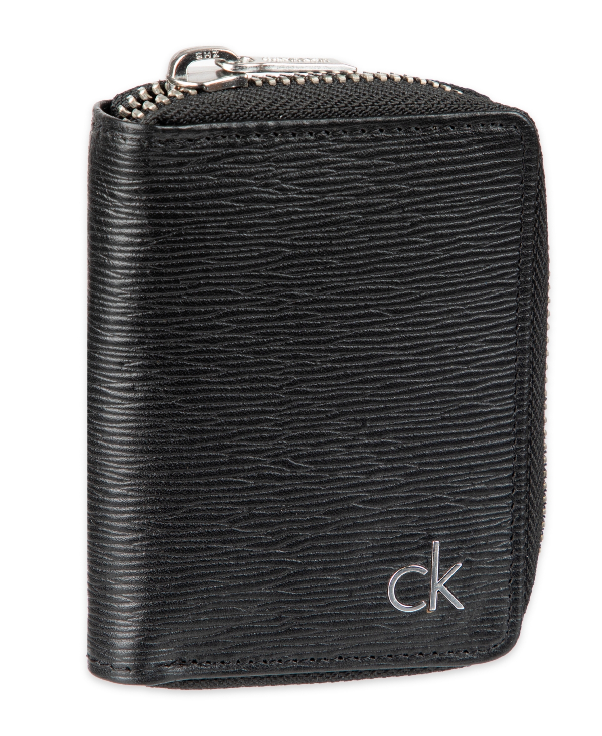 Calvin Klein Men's Rfid Textured Leather Gusset Card Case Wallet In Black