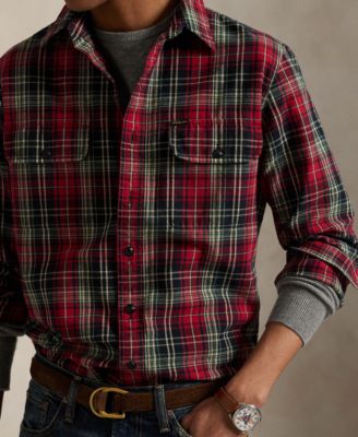 Men's Classic-Fit Plaid Oxford Workshirt