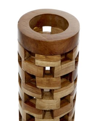 Teak Wood Contemporary Vase, Set of 2