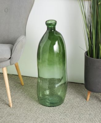 Glass 29" Tall Curved Ombre Spanish Bottle Abstract Decorative Vase