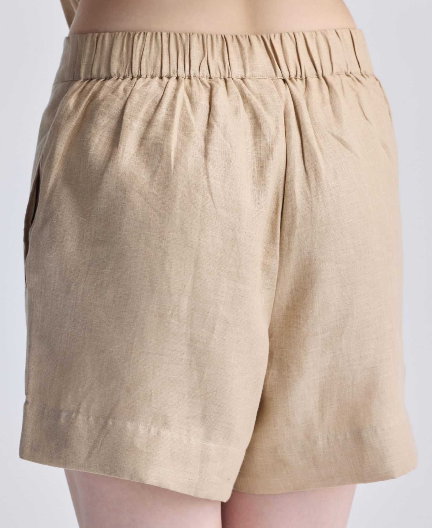 Women's Drawstring Shorts in Neutral Beige