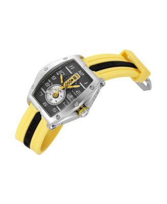 Мужские многофункциональные кварцевые часы Invicta 47383 Invicta Racing с черным, серебристым и желтым циферблатом