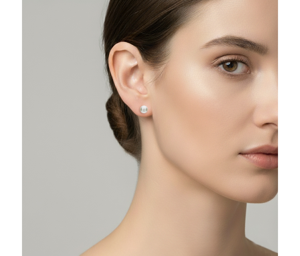 Sterling Silver Faux Pearl Studs