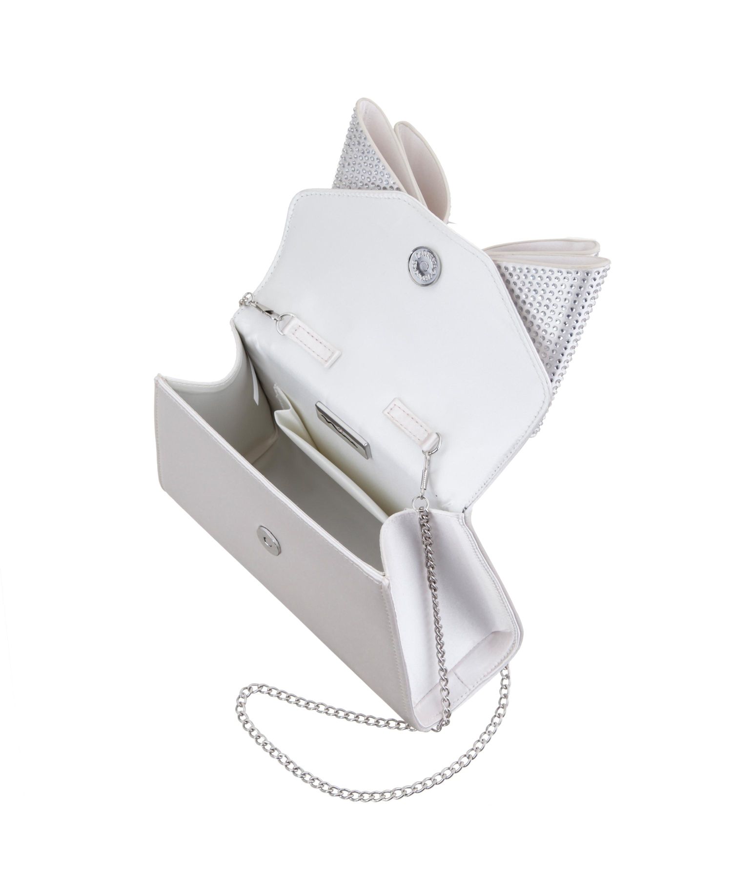 Crystal Double Bow Handheld Satchel Bag