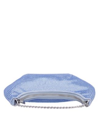 All Over Crystal Crescent Moon Crossbody Bag