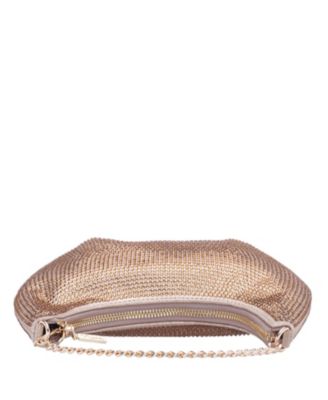 All Over Crystal Crescent Moon Crossbody Bag