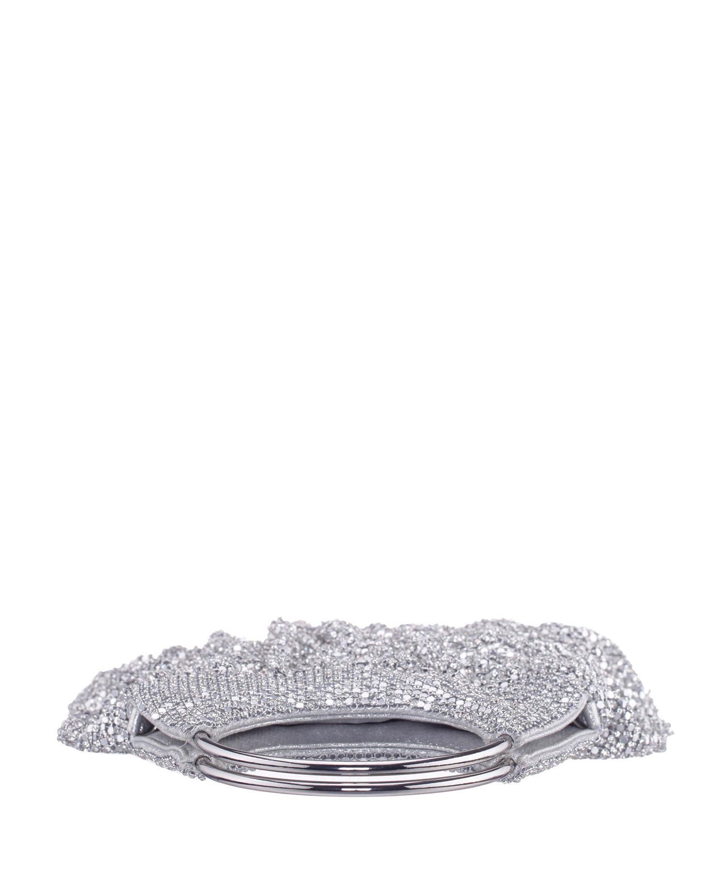 3-Tiered Crystal Mesh Ruffle Pouch Bag