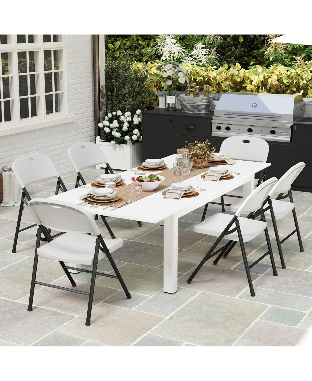 6-Pack Plastic Folding Chair Set