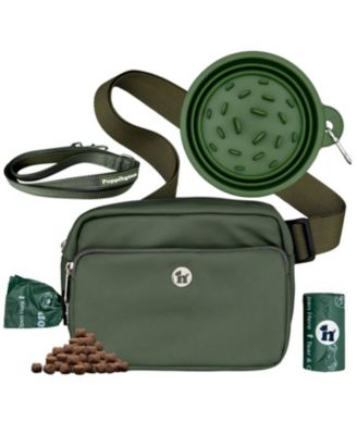 3-in-1 Dog Walk Bag, Travel Bowl, & Reflective Leash with Matching Planet-Safe Dog Poop Bags